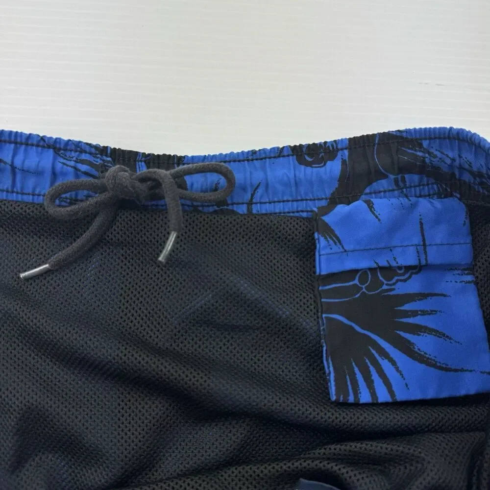 Vintage Polo Ralph Lauren Swim Trunks Blue Hibiscus Floral Mens L